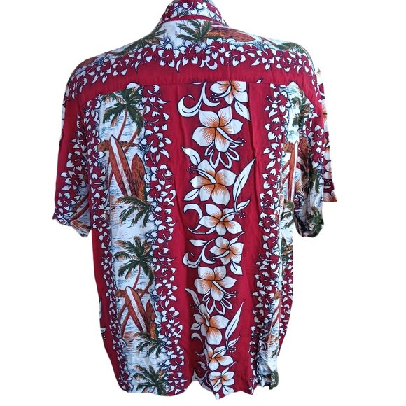 Vintage Large Hawaiian Shirt Puritan Rayon Mens Surfboard 1990's - Picture 3 of 4